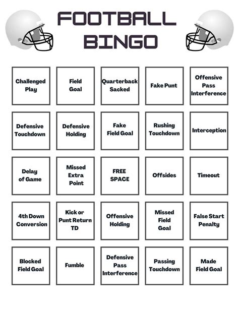 football bingo patterns|Football Bingo Cards to Download, Print and Customize!.